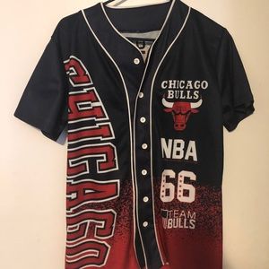 UNK Chicago Bulls Throwback Baseball Jersey